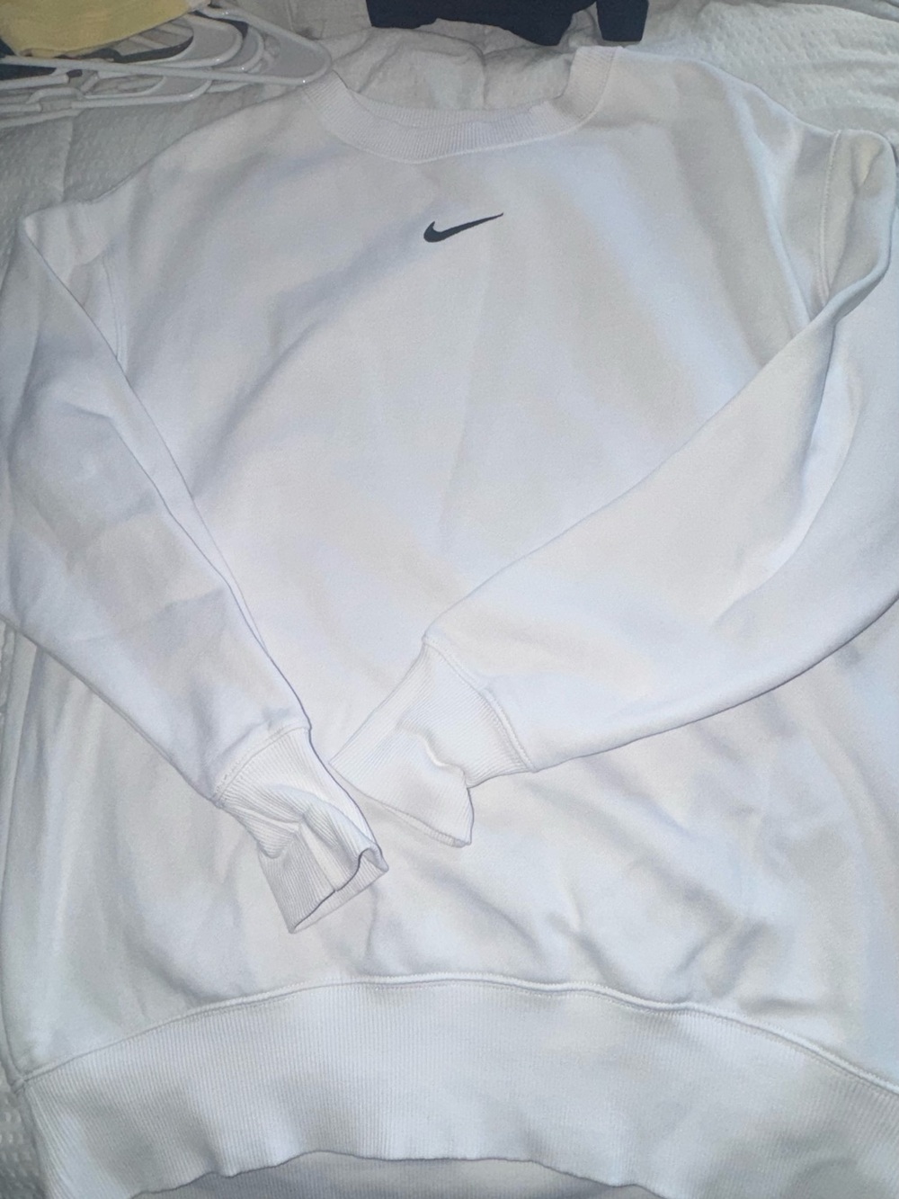 Nike White Sweatshirt with Black Swoosh